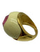 Kenneth Jay Lane Cream & pink Enamel Jewel Gold Hardware Domed Ring Cream & pink