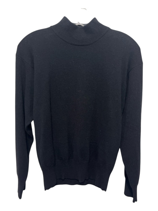 Escada Size S Black Wool High Neck Long Sleeve Sweater Black / S