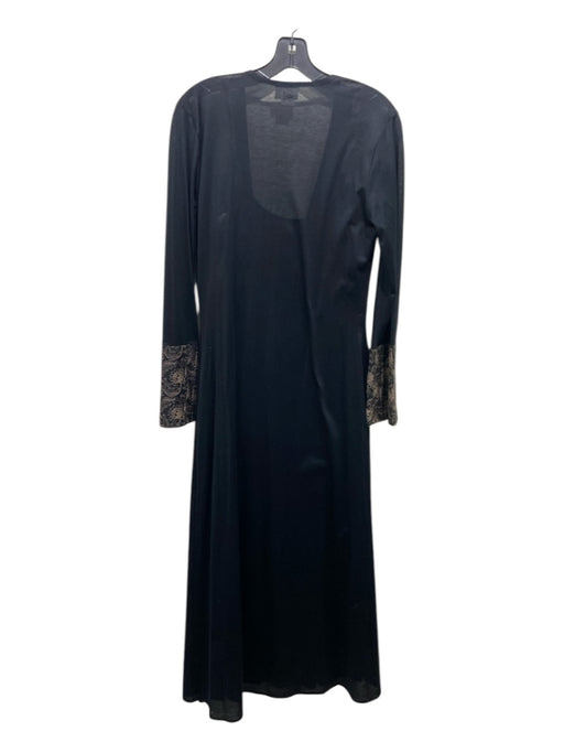 Hanro Size XS Black & Beige Cotton stiching Empire Waist Robe Included Dress Set Black & Beige / XS