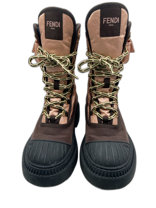 Fendi Shoe Size 37 Pink, Brown, Black textile & synthetic Fleece Lined Boots Pink, Brown, Black / 37