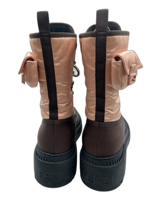 Fendi Shoe Size 37 Pink, Brown, Black textile & synthetic Fleece Lined Boots Pink, Brown, Black / 37