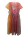 Staud Size XS Orange, Pink, Blue Polyester Short Sleeve Floral Sheer Dress Orange, Pink, Blue / XS