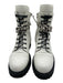 Giuseppe Zanotti Shoe Size 37.5 White & Black Leather Upper Lug Sole Boots White & Black / 37.5