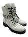 Giuseppe Zanotti Shoe Size 37.5 White & Black Leather Upper Lug Sole Boots White & Black / 37.5