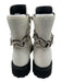 Giuseppe Zanotti Shoe Size 37.5 White & Black Leather Upper Lug Sole Boots White & Black / 37.5