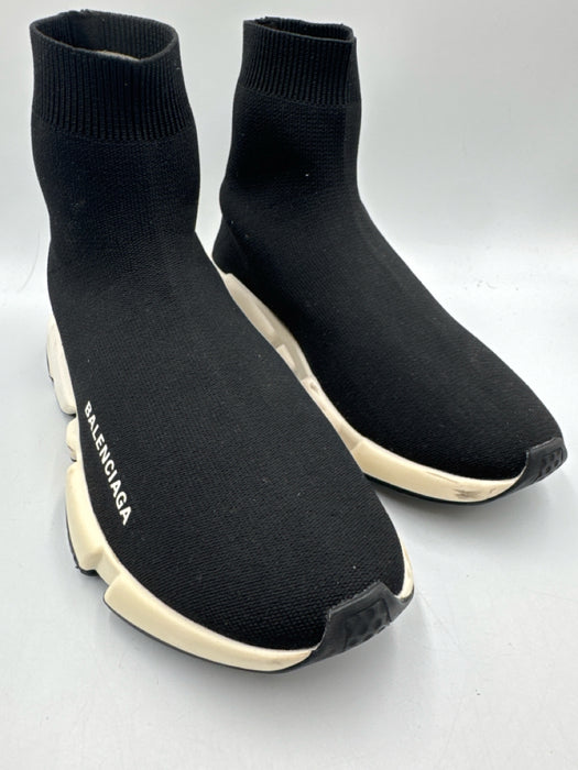 Balenciaga Shoe Size 39 Black & White textile upper Sock Ankle Knit Sneakers