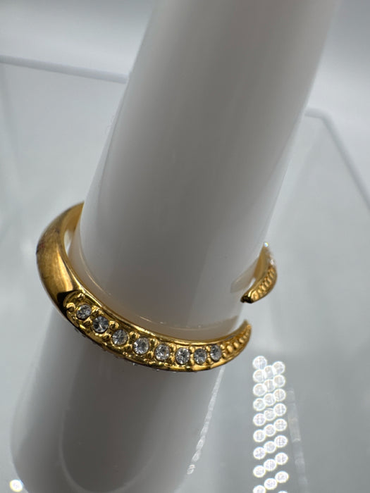 Sahira Gold & Clear 18k Gold Plated Pave Open Ring