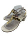 Tory Burch Shoe Size 8.5 Cream & Gold Leather Thong Gold Hardware Sandals Cream & Gold / 8.5