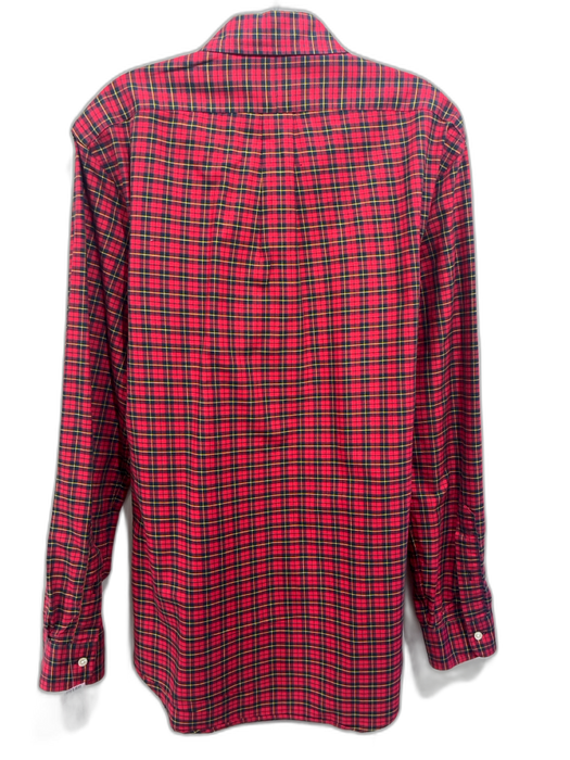 Ralph Lauren Size L Red & Multi Cotton Plaid Button Down Men's Long Sleeve Shirt Red & Multi / L