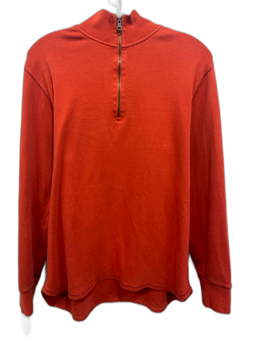 Robert Graham Size L Orange Cotton Solid Quarter Zip Men's Jacket Orange / L