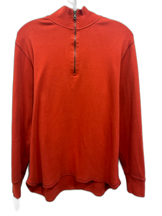 Robert Graham Size L Orange Cotton Solid Quarter Zip Men's Jacket Orange / L