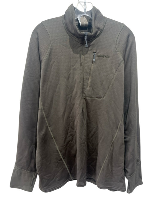 Patagonia Size XL Olive Green Polyester Soldier Quarter Zip Men's Jacket Olive Green / XL