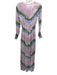 Young Fab & Broke Size XS Pink & Multi Viscose Long Sleeve V Neck Maxi Dress Pink & Multi / XS