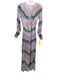 Young Fab & Broke Size XS Pink & Multi Viscose Long Sleeve V Neck Maxi Dress Pink & Multi / XS