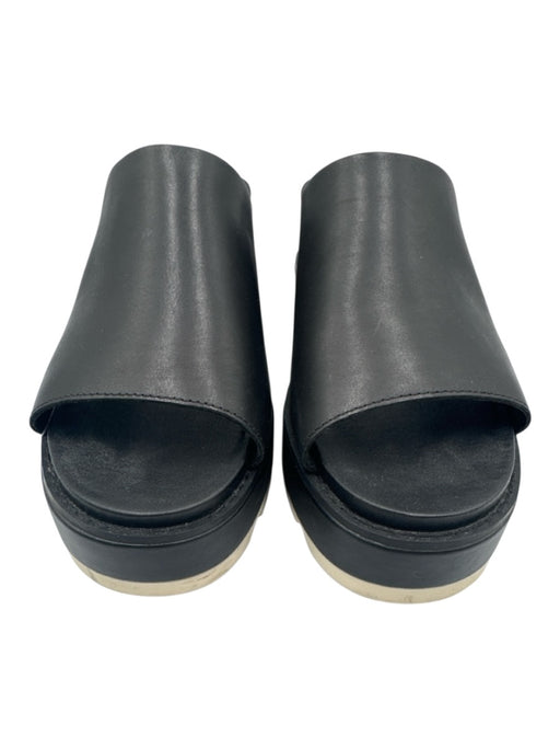 Sorel Shoe Size 8.5 Black Leather & Synthetic Peep Toe Platform Sandals Black / 8.5