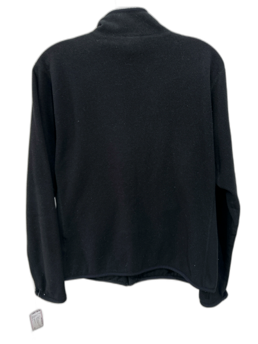 The North Face Size L Black Polyester Fleece High Neck Front Zip Jacket Black / L