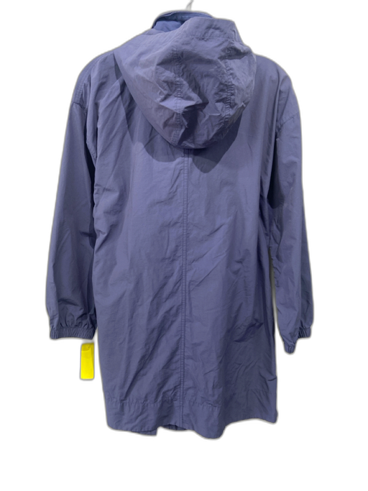 Eileen Fisher Size S Blue Purple Cotton & Nylon Hood Zip Up Raincoat Jacket Blue Purple / S