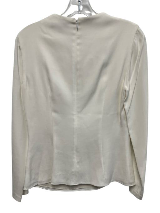 Cushnie et Ochs Size 2 Cream & Gold Viscose & Elastane 3/4 Sleeve Cut Out Top Cream & Gold / 2