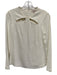 Cushnie et Ochs Size 2 Cream & Gold Viscose & Elastane 3/4 Sleeve Cut Out Top Cream & Gold / 2