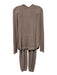 Barefoot Dreams Size XS Taupe Brown Nylon & Viscose Hood Shimmer Pajama Pant Set Taupe Brown / XS