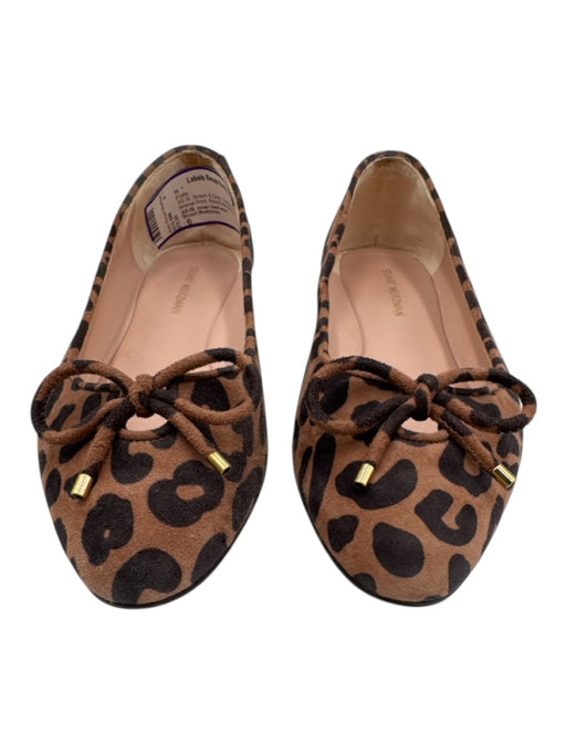 Stuart Weitzman Shoe Size 6 Brown & Gray Suede Bow detail Animal Print Flats Brown & Gray / 6