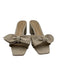 Schutz Shoe Size 6 Beige textile upper Bow detail Mule Square Chisel Toe Sandals Beige / 6