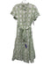 J. Marie Size XS White, Green & Blue Polyester Short Sleeve 1/2 Sleeve Dress White, Green & Blue / XS