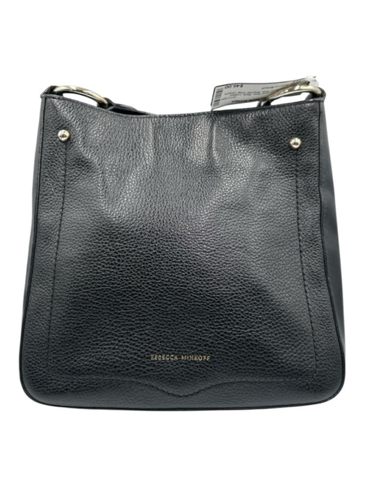 Rebecca Minkoff Black Leather Adjustable Strap Magnetic Snap Closure Bag Black