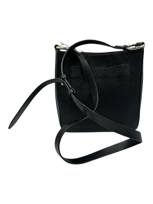 Rebecca Minkoff Black Leather Adjustable Strap Magnetic Snap Closure Bag Black