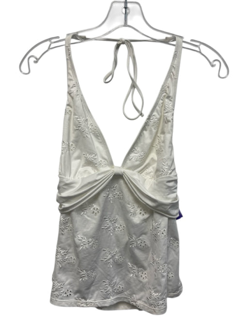 Lauren Ralph Lauren Size 14 White Polyester Blend Tie Neck Halter Swimsuit White / 14