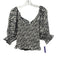 Faithfull the Brand Size 10 Black & White Linen Zebra Stripe Shirred Top Black & White / 10