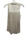 Helmut Size P Cream White & Beige Cotton Fabric Block Sleeveless Button Up Top Cream White & Beige / P