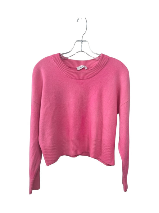 A.L.C. Size L Pink Wool & Viscose Solid Long Sleeve Crop Sweater Pink / L