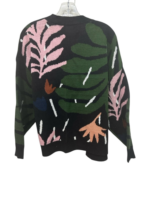 Bel Kazan Size One Size Green, Pink, Black wool & acrylic blend Cardigan Green, Pink, Black / One Size