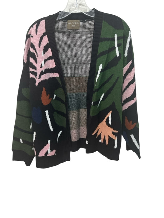 Bel Kazan Size One Size Green, Pink, Black wool & acrylic blend Cardigan Green, Pink, Black / One Size