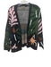 Bel Kazan Size One Size Green, Pink, Black wool & acrylic blend Cardigan Green, Pink, Black / One Size