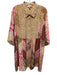 Kachel x Anthropologie Size 12 Peach, Pink & Multi Silk Long Sleeve Dress Peach, Pink & Multi / 12