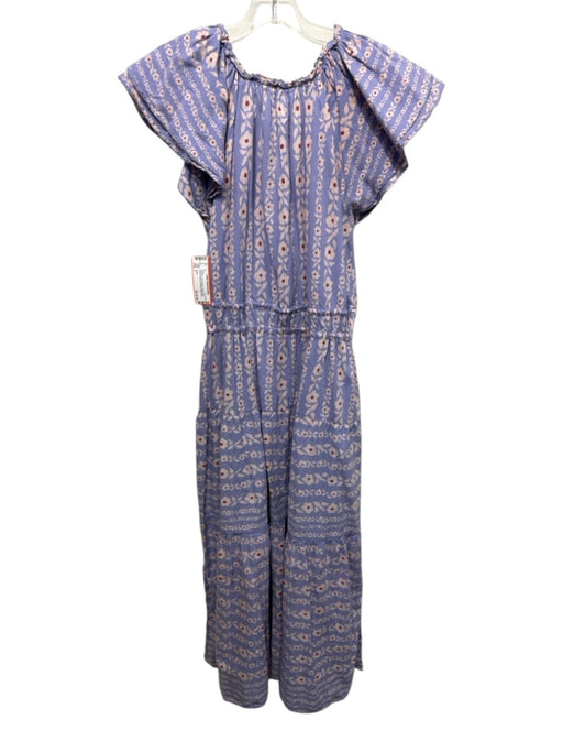 Omika Size L Lavender, Pink & Multi Cotton Short Sleeve Floral Maxi Dress Lavender, Pink & Multi / L