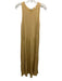Vince Size L Yellow Cotton Knit Sleeveless Rolled Neck Maxi Dress Yellow / L