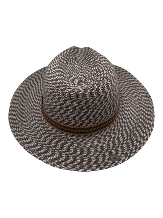 Peter Grimm Beige & Brown Polypropylene Woven Ribbon Wide Brim Fedora Hat Beige & Brown / One Size