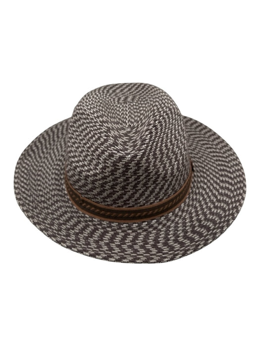 Peter Grimm Beige & Brown Polypropylene Woven Ribbon Wide Brim Fedora Hat Beige & Brown / One Size