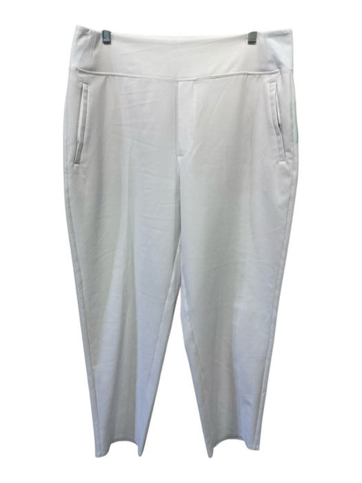 Athleta Size 14 White Polyester Blend High Rise Pull On Wide Leg Pants White / 14