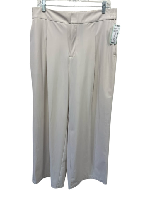 Athleta Size 14 Khaki Beige Nylon Blend Zip & Hook Closure Pleated Pants Khaki Beige / 14