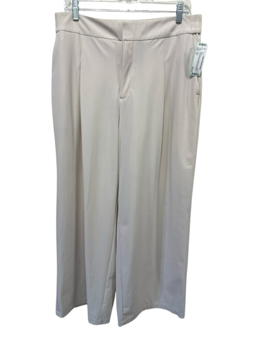 Athleta Size 14 Khaki Beige Nylon Blend Zip & Hook Closure Pleated Pants Khaki Beige / 14