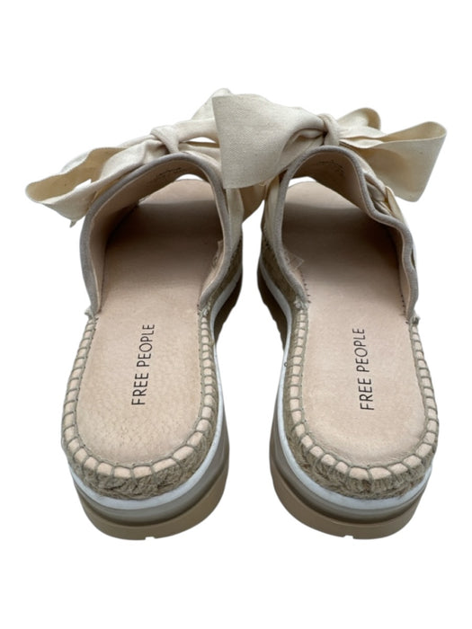 Free People Shoe Size 37 Beige, Gray, White Suede & Canvas Rubber Sole Sandals Beige, Gray, White / 37