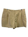Tuckernuck Size XL Khaki Polyester Belt Loops Pleated High Rise Mini Shorts Khaki / XL