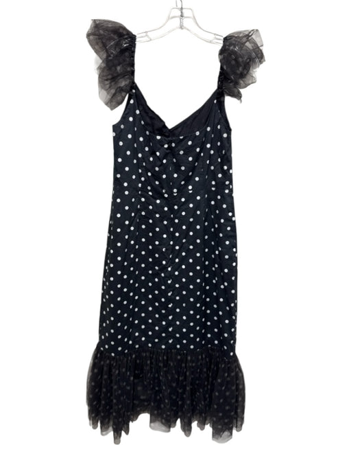 Staud Size 12 Black & White Cotton Polka Dots Sleeveless Ribbon Dress Black & White / 12