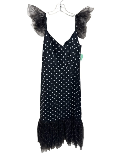 Staud Size 12 Black & White Cotton Polka Dots Sleeveless Ribbon Dress Black & White / 12