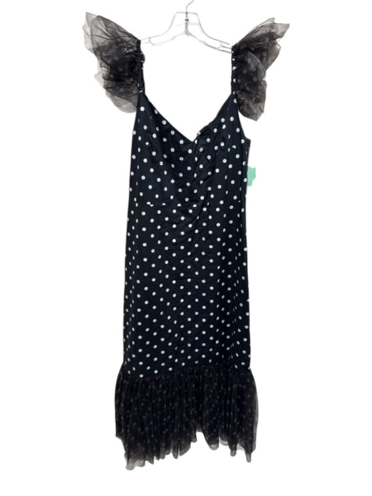 Staud Size 12 Black & White Cotton Polka Dots Sleeveless Ribbon Dress Black & White / 12