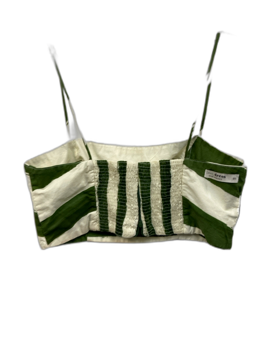 Love, Dress Size Large Green & White Spaghetti Strap Striped Cropped Skirt Set Green & White / Large